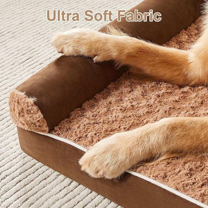 BFPETHOME Dog Beds for Large Dogs, Orthopedic Dog Bed for Medium Large Dogs,Big Waterproof Couch Pet Bed with Removable Washable Cover-PawvioPets