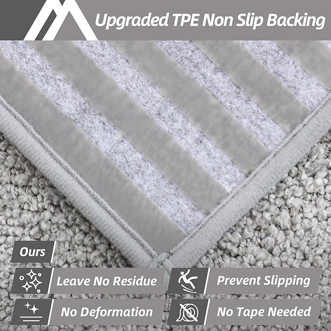 COSY HOMEER Edging Stair Treads Non-Slip Carpet Mat 28inX9in Indoor Stair Runners for Wooden Steps, Edging Stair Rugs for Kids and Dogs, 100% Polyester TPE Backing (15pc, Grey)-PawvioPets