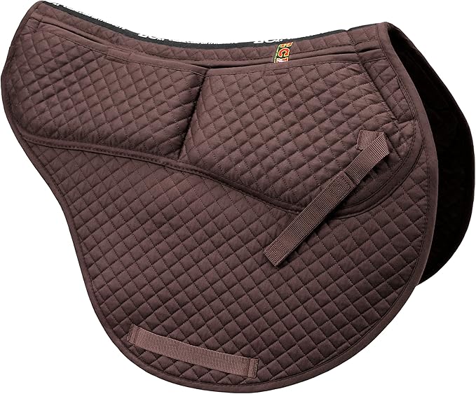 ECP Equine Comfort Products All-Purpose Contoured Correction Saddle Pad with Adjustable Memory Foam Inserts for Custom Support, Non-Slip, Shock Absorbing, 22” Spine, 19.5” Drop-PawvioPets