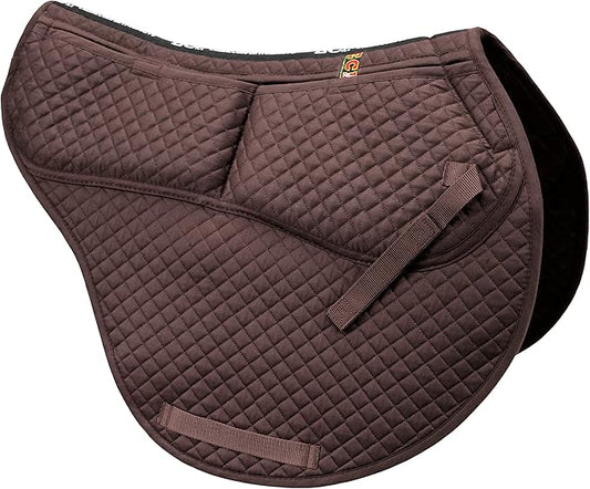 ECP Equine Comfort Products All-Purpose Contoured Correction Saddle Pad with Adjustable Memory Foam Inserts for Custom Support, Non-Slip, Shock Absorbing, 22” Spine, 19.5” Drop-PawvioPets