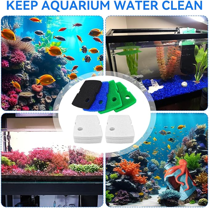 Canister Filter Pads Compatible with Penn Plax Cascade 1200/1500 CCF4UL/CCF5UL Replacement Canisters Filters Sponges for Aquariums Fish Tank Turtle Tank-PawvioPets