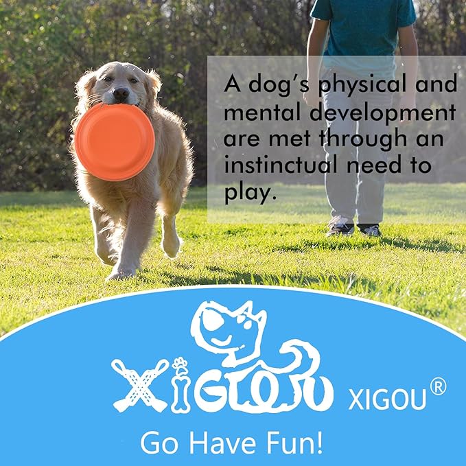 Dog Flying Disc - Durable Rubber Flying Disc Dog Toy - 9.25" Indestructible Rubber Dog Flying Discs Flyer Dog Toys - Puncture Resistant & Bite Resistant Extremely - for Medium Large Dogs-PawvioPets