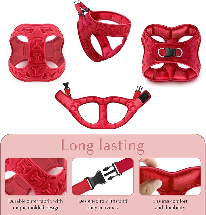 Comfort fit Step-in Dog & Puppy Harness - Comfortable All Weather Dog Vest Harness: Adjustable, Soft Padded, Easy to Put-on for Small, Medium-Sized Dogs.-PawvioPets