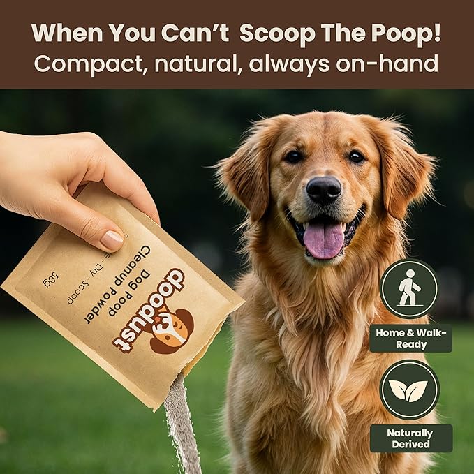 Doodust Dog Poop Clean Up Powder, Poop Hardener & Yard Cleaner, Biodegradable, Pet-Safe, Stops Odor and Makes Pickup Easy-PawvioPets