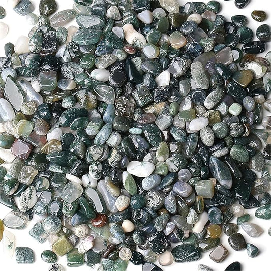 Aquatic Agate Aquarium Gravel Rocks Natural Tumbled Healing Crystal Chips Bulk Gemstones Crushed Stones for Fountain Vase Filler Planters Decorative Fish Tank Potted Reiki Energy Balancing 0.45lb-PawvioPets