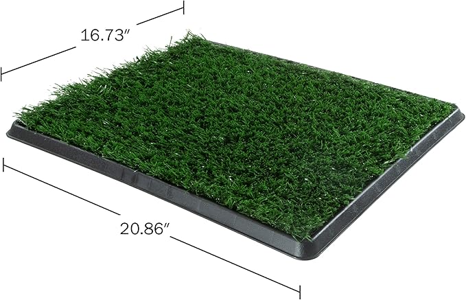 Artificial Grass Puppy Pee Pad for Dogs and Small Pets - 16x20 Reusable 3-Layer Training Potty Pad with Tray - Dog Housebreaking Supplies by PETMAKER-PawvioPets