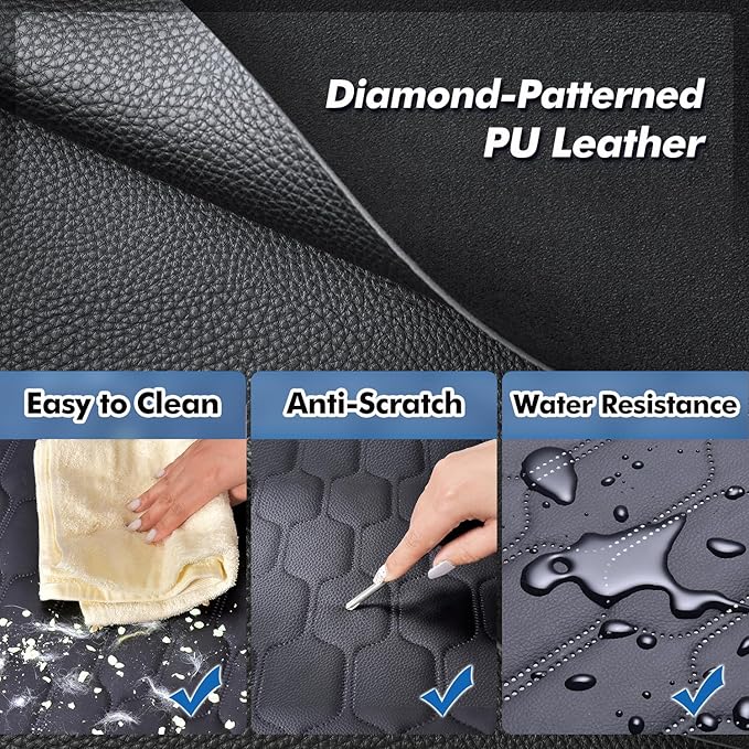 3-in-1 Convertible PU Leather Dog Car Seat Extender & Booster Seat – 400lb Capacity, Waterproof, Hard Bottom, Scratch-Proof Hammock for Cars & SUVs-L-PawvioPets