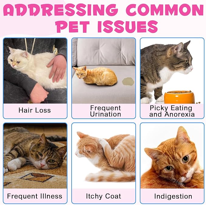 Collagen for Cats, Daily Liquid Collagen Drops for Cats with Allergies, Biotin, Vitamin C and Hyaluronic Acid, Improves Mobility Skin and Coat Health, Itch Relief for Cat, Salmon Flavor, 60ML-PawvioPets