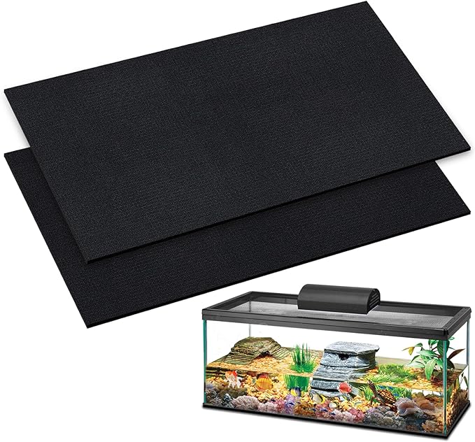 15 x 30 x 0.2 Inches Aquarium Leveling Mat 2PCS/Set Neoprene Non-Slip Shockproof Fish Tank Pad Waterproof Textured Surface for Uneven Surfaces Durable Fish Tank Mat with Easy-Cut Edges-PawvioPets