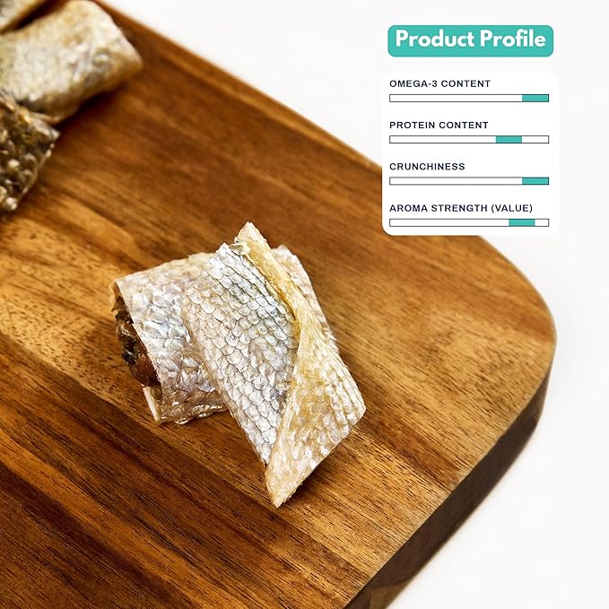 ALFIE'S TREATOS Salmon Skin Treats for Dogs & Cats (2.65 oz), Air-Dried Fish Skin Dog Treats, Omega-3 Food Topper & Training, Single Ingredient, Freeze-Dried Alternative-PawvioPets