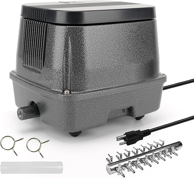 AquaMiracle Linear Air Pump, 635/950/1600/4000GPH Pond Bubbler Septic Air Pump, Energy-Efficient Pond Aerator for Outdoor Ponds, Aquariums, Hydroponics, Waste Treatment-PawvioPets