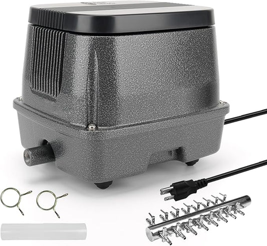 AquaMiracle Linear Air Pump, 635/950/1600/4000GPH Pond Bubbler Septic Air Pump, Energy-Efficient Pond Aerator for Outdoor Ponds, Aquariums, Hydroponics, Waste Treatment-PawvioPets