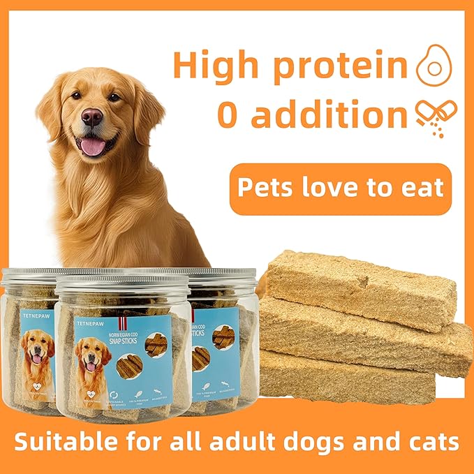 Dog Fish Treats Cod Made with Premium Natural Norwegian 100% Real Cod Fish Bones & Meat Healthy Crunchy Biscuits for Dogs High Protein Grain-Free All-Natural Pet Snack-PawvioPets