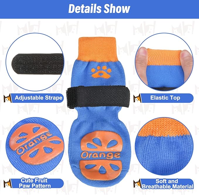 BEAUTYZOO Anti-Slip Dog Socks,Dog Shoes for Hot/Cold Pavement,Paw Protectors with Grips 3 pairs for Puppy Small Medium Large Senior Old Dogs,Dog Socks to Prevent Licking and Hardwood Floor Protection-PawvioPets