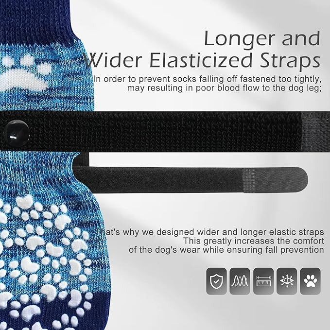 EXPAWLORER Anti Slip Dog Socks to Prevent Licking Paws, Dog Shoes for Hot Pavement, Dog Booties for Small Medium Large Senior Dogs, Traction Control Boots & Paw Protectors for Hardwood Floors-PawvioPets