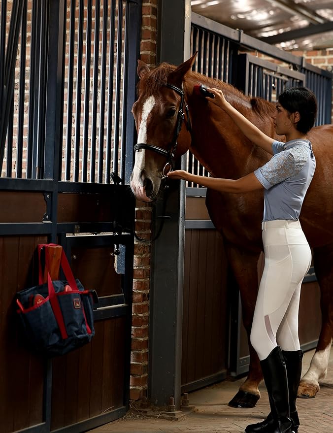 11PCS Horse Grooming Kit Curry Comb Sweat Scraper Horse Bathing Supplies Grooming Tools with Storage Bag Shadowberry-PawvioPets