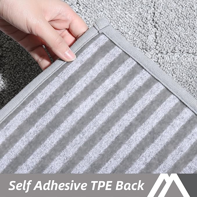 COSY HOMEER Edging Stair Treads Non-Slip Corner Indoor Stair Runners for Wooden Steps,Landing Slip Resistant Stair Rugs Mat for Kids and Dogs,100% Polyester TPE Backing,Grey,30x30 inch-PawvioPets