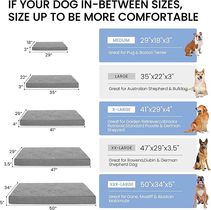 GOHOO Jumbo Dog Bed for Large Dogs, Orthopedic Memory Foam with Cooling Gel & Waterproof Lining-PawvioPets