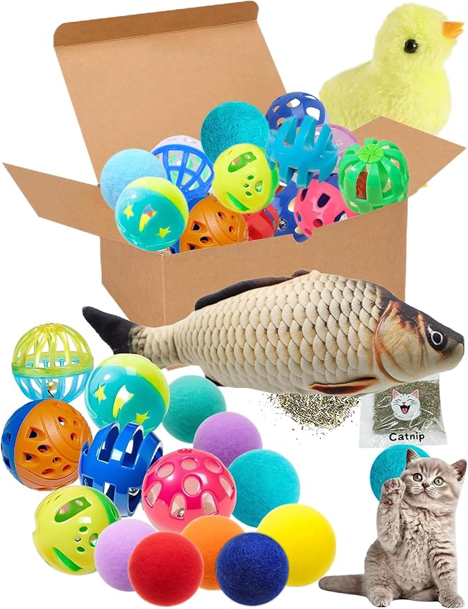 19-Piece Cat Toy Variety Pack for Kittens and Indoor Cats (1.5'' - 8.3'', Cat Toys Pro Collection)-PawvioPets
