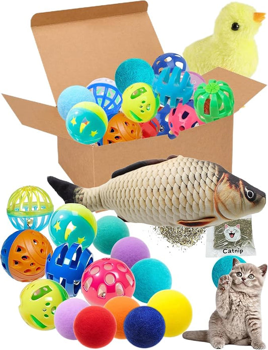 19-Piece Cat Toy Variety Pack for Kittens and Indoor Cats (1.5'' - 8.3'', Cat Toys Pro Collection)-PawvioPets