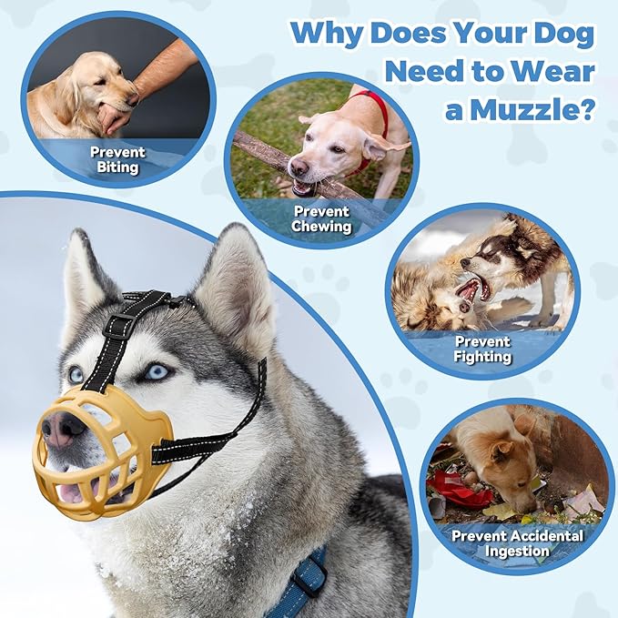 Dog Muzzle for Large Dogs, Breathable Basket Muzzles for Small, Medium and X-Large Aggressive Dog, Allows Panting Drinking, Suitable for Grooming Trimming Training (5, Luminous Orange)-PawvioPets