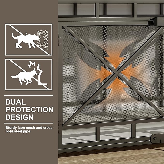 Dog Crate Furniture, 48" Heavy Duty Wooden Dog Crate End Table, XL Dog Kennel Furniture Large Breed, Decorative Dog Kennel Indoor with 3 Drawers & Steel Tube 48"L x28"W x36"H (White and Black)-PawvioPets