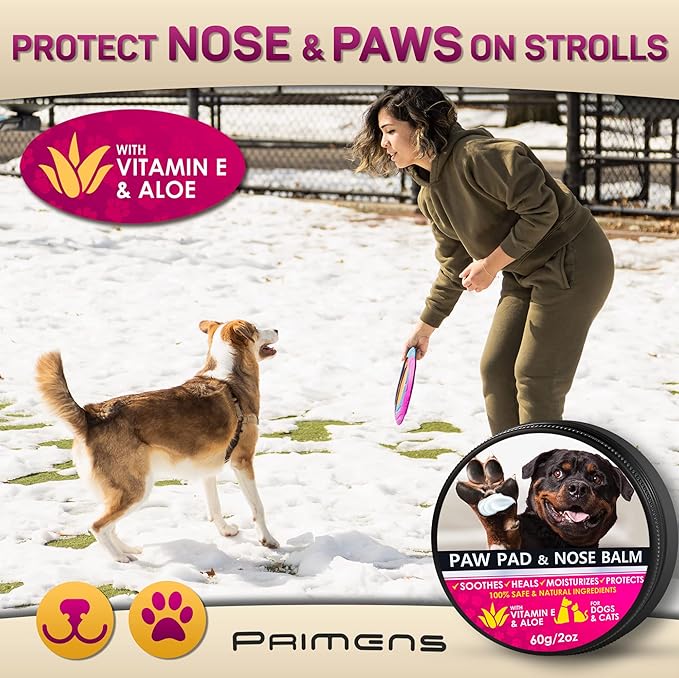 Dog Paw Balm for Dry Cracked Paws – Lick-Safe Moisturizer and Organic Paw Wax with Aloe & Vitamin E – Hot Pavement and Winter Snow Protection – Nose Safe – for All Breeds-PawvioPets