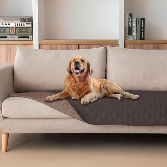 gogobunny 100% Double Sided Waterproof Dog Blanket Soft Pet Bed Cover Reversible Protect Furniture Couch Sofa Car for Puppy Large Dog Cat (Dark Coffee/Light Coffee, 30x90 Inch (Pack of 1))-PawvioPets