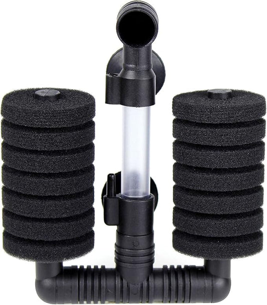 AQUANEAT 1 Pack Double Bio Sponge Filter, for Fry, Betta, Shrimp, Nano, Aquarium Fish Tank (Small up to 20Gal)-PawvioPets