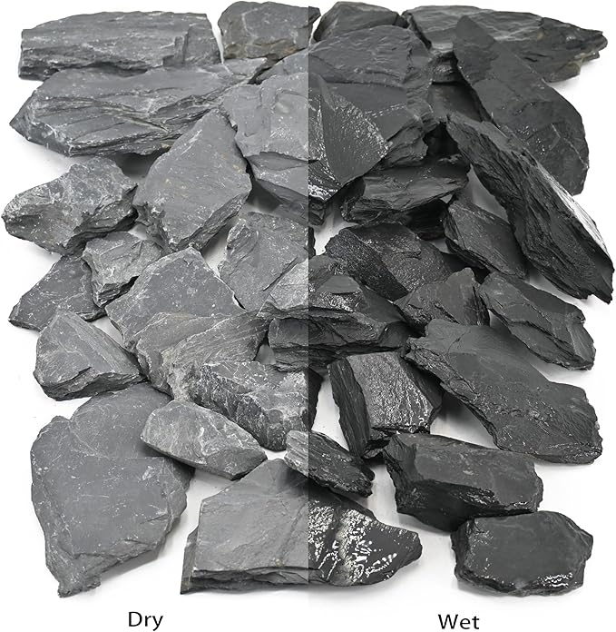 Aquarium Rocks 10LB Natural Slate Rock for Aquarium Landscaping for Terrariums, Reptile Habitats & Creative Aquascaping-3 to 8 Inches-PawvioPets