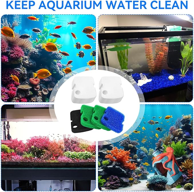 Canister Filter Pads Replacement for Penn Plax Cascade 1000 Canister Filter Aquarium Canister Filter Media Pads Compatible with Cascade 700/1000 CCF2UL/CCF3UL Canister Filter Fish Tank 16 Pack-PawvioPets