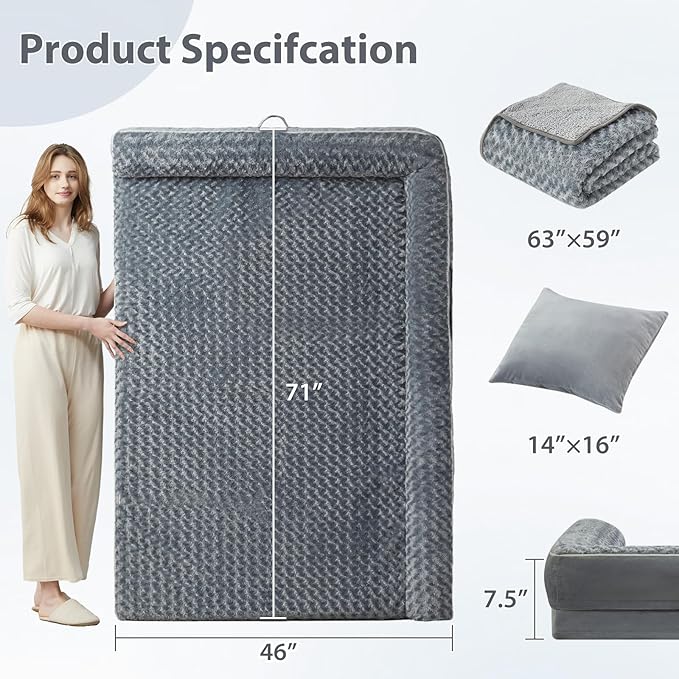 BFPETHOME Orthopedic Dog Beds for Extra Large Dogs, Waterproof Sofa XXL Dog Bed with Sides, Non-Slip Bottom and Egg-Crate Foam Big Pet Couch Bed with Washable Removable Cover,Pet Bed for Large Dogs-PawvioPets