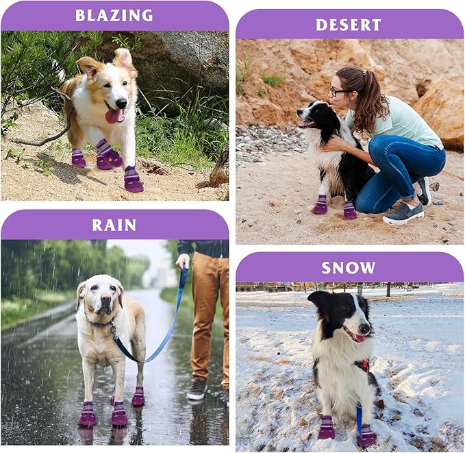Dog Shoes for Large Medium Small Dog, Mesh Breathable Dog Shoes for Hot Pavement, Anti-Slip Dogs Boots Paw Protectors with Reflective for Outdoor Walking Indoor Hardfloors (Size 5)-PawvioPets