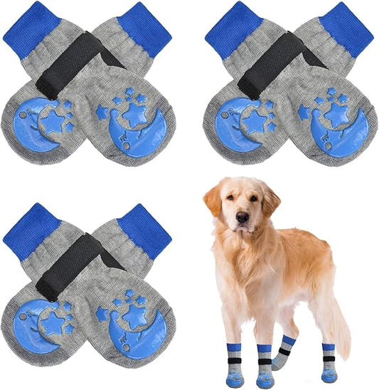 BEAUTYZOO Anti-Slip Dog Socks,Dog Shoes for Hot/Cold Pavement,Paw Protectors with Grips 3 Pairs for Puppy Small Medium Large Senior Old Dogs,Dog Socks to Prevent Licking and Hardwood Floor Protection-PawvioPets