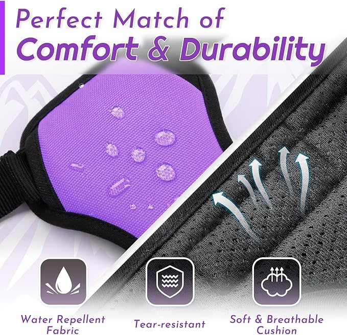 Eagloo Dog Harness for Large Dogs, No Pull Service Vest with Reflective Strips and Control Handle, Adjustable and Comfortable for Easy Walking, No Choke Pet Harness with 2 Metal Rings, Purple, L-PawvioPets