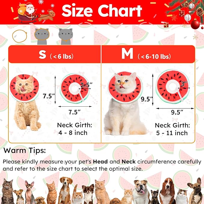 Cat Cone Collar Soft, Waterproof Cat Recovery Collar for Wound Healing Cute Donut Adjustable Kittens Cones to Stop Licking Comfortable Neck Elizabethan Collars for Cats Kittens After Surgery-PawvioPets