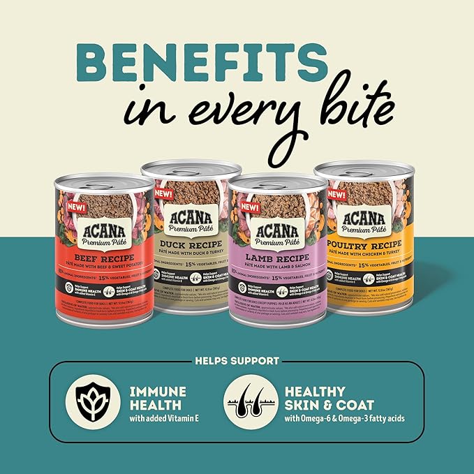ACANA Premium Pate in Bone Broth Grain-free Wet Dog Food Lamb Recipe 12.8oz Cans (12 Count)-PawvioPets
