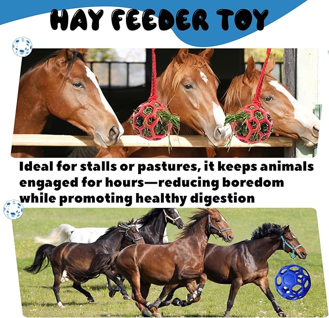 2 Pcs Novelty Hay Ball for Horses to Play with and Relieve Stress, Bright Color Hay Balls for Goats to Avoid Boredom-PawvioPets