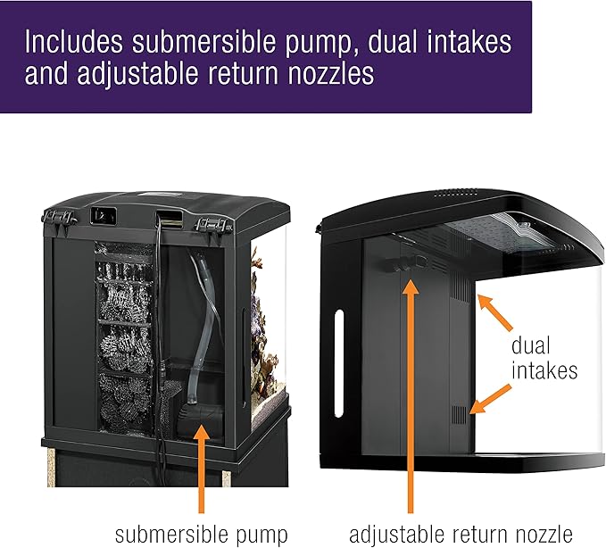 Coralife LED BioCube Aquarium Fish Tank Kit for Saltwater, Marine, Reef or Live Plants, 16 Gallon-PawvioPets