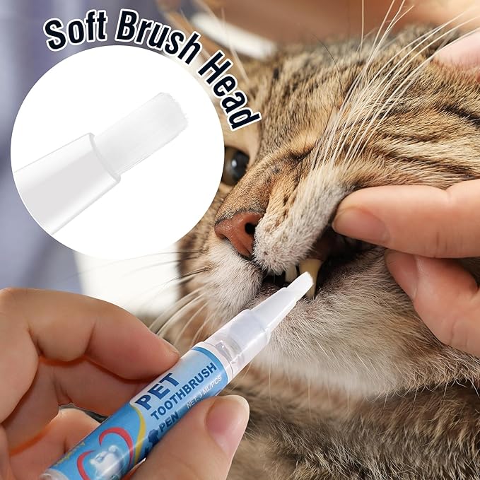 3PCS Pet Toothbrush Pen,Teeth Brightening Pen for Dog-Pet Dog/Cat Teeth Cleaning Pen for Dental Care,Dogs Cats Natural Plants Tartar Remover Tool-PawvioPets