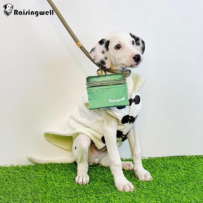 Dog Treat Pouch, Pocket Sized Pet Training Pouch, Hand Free Bronze Dog Walking Bag with Carabiner, Self-Closing Pet Feed Snack Reward, for Puppy Travel or Outdoor Use, NanoPTC-PawvioPets