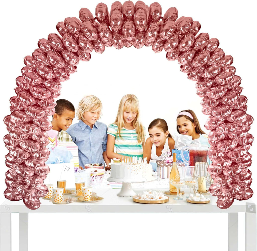 6.6FT Balloon Table Arch Kit – Adjustable Foil Balloon Arch Stand for Birthday, Wedding, Party, Baby Showers and Graduation Decorations – Easy Assembly Party Supplies (Rose Pink)