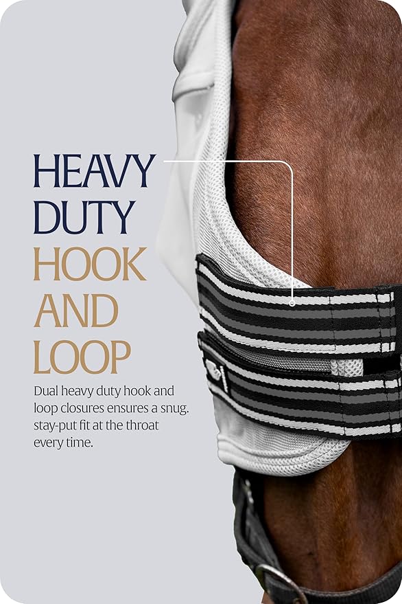 Equinavia Algard Soft Mesh Horse Fly Mask with Ear Protection and 45 UPF Rating | No Eye Irritation & UV Protection - Silver - Pony-PawvioPets