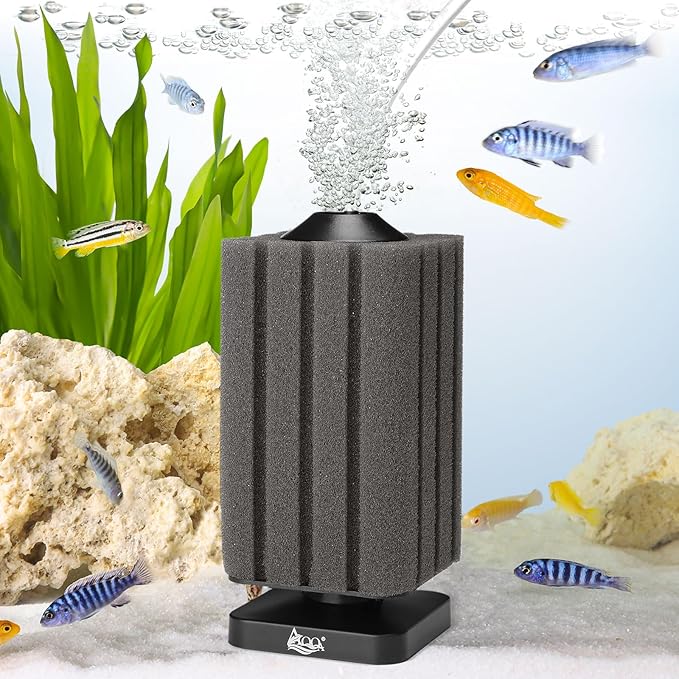 AQQA Aquarium Sponge Filter Submersible Small Fish Tank Filter 20 Gallon Ultra Quiet Air Powered Corner Sponge Filter Aeration Betta Filter for Freshwater & Marine Tank(Small for 5-30 Gallon)-PawvioPets