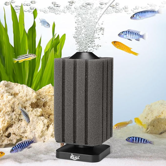 AQQA Aquarium Sponge Filter Submersible Small Fish Tank Filter 20 Gallon Ultra Quiet Air Powered Corner Sponge Filter Aeration Betta Filter for Freshwater & Marine Tank(Small for 5-30 Gallon)-PawvioPets
