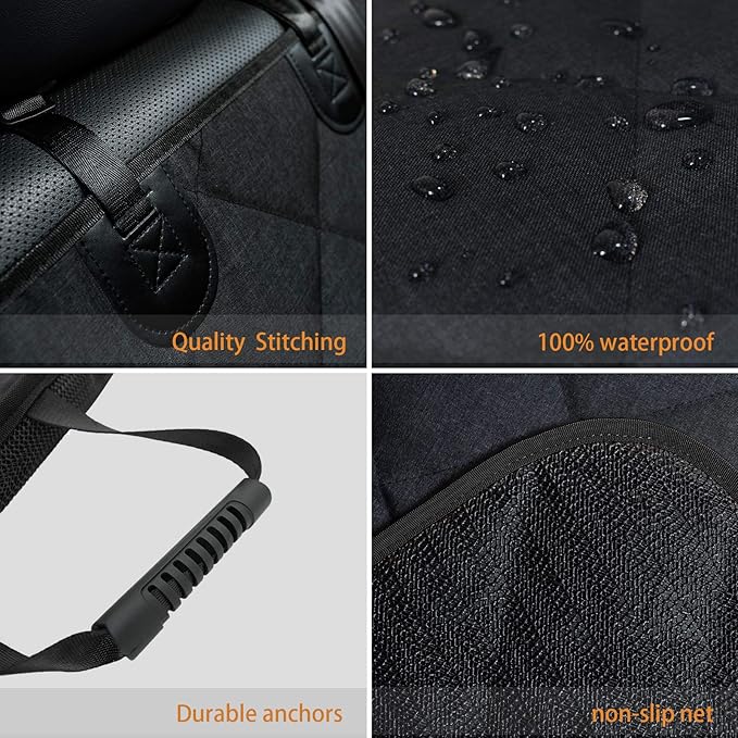 Bench Dog Car Seat Cover for Back Seat Waterproof Seat Covers Durable Scratch Proof Nonslip, Protector for Pet Fur & Mud Washable Backseat Cover for Cars Armrest Compatible-PawvioPets
