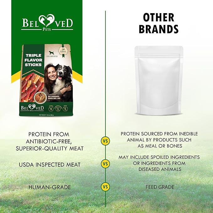 Dog Treats Rawhide Sticks Wrapped with Chicken 11 oz Pet Natural Chew Treats - Grain Free Meat & Human Grade Dried Snacks - Best for Small & Large Dogs (10.6 Ounce (Pack of 1), Triple Sticks)-PawvioPets