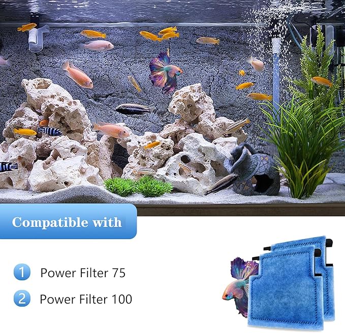 Aquarium Filter Cartridge Replacement Rite-Size A Filter Cartridges 32 Pack Compatible with Power Filters 75/100-PawvioPets