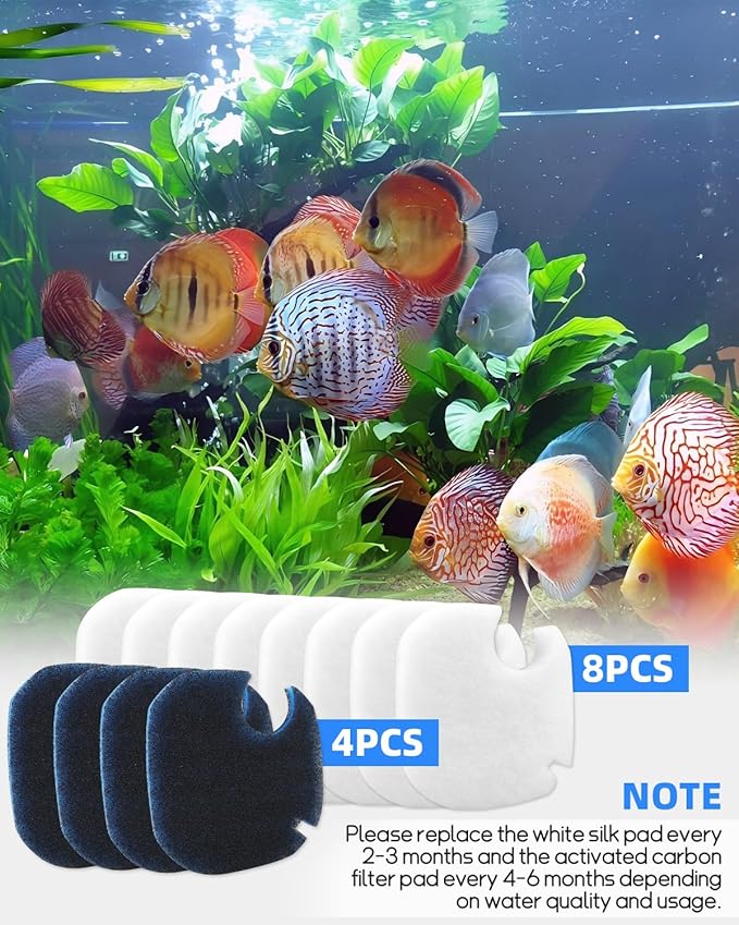 Canister Filter Pads Fit for AMOSIJOY 172/225/265GPH Aquarium External Filters, Replacement Canister Filter Pads Fit for Coospider-Repta Canister Filter Systems 12PCS-PawvioPets