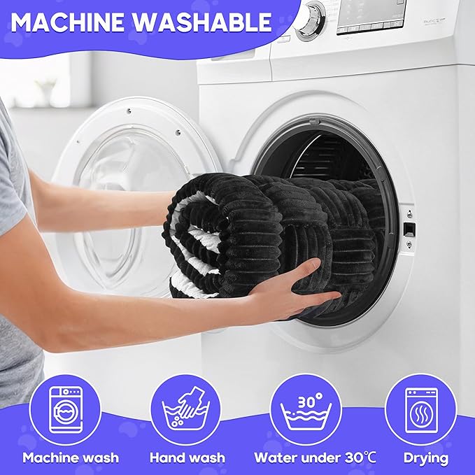 Dog Car Bed Mat, Non-Slip Backseat Extender Pet Blanket, Plaid Dog Bed for SUVs, Sedans & Trucks, Chew-Resistant Travel Pad for Dogs, Easy Clean & Scratch-Proof & Comfort (50"x24.6") Black-PawvioPets